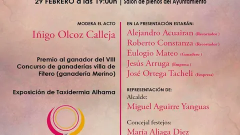 Presentaci&oacute;n de la Feria taurina 2020 de Fitero