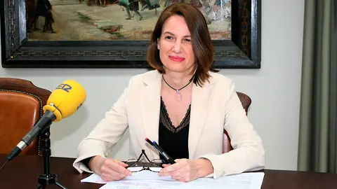 Irene Royo durante la rueda de prensa sobre la liquidaci&oacute;n del  presupuesto del ejercicio 2019.