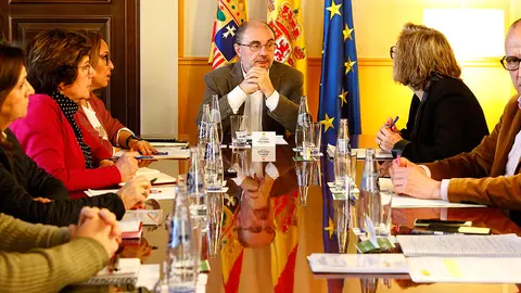 El Presidente de Arag&oacute;n, Javier Lamb&aacute;n, preside la reuni&oacute;n de coordinaci&oacute;n de Coronavirus