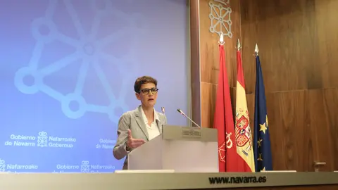 Mar&iacute;a Chivite durante la comparecencia