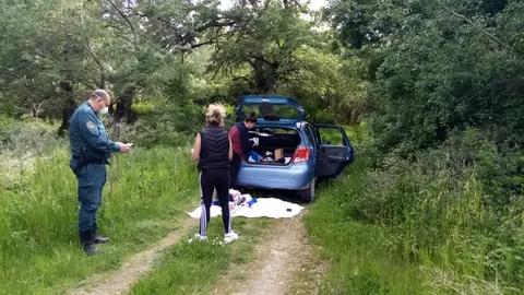 Momento del picnic en el Ebro