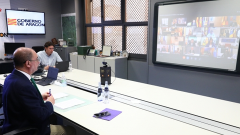 El Presidente de Arag&oacute;n participa en la duod&eacute;cima videoconferencia de presidentes auton&oacute;micos con Pedro S&aacute;nchez por el coronavirus