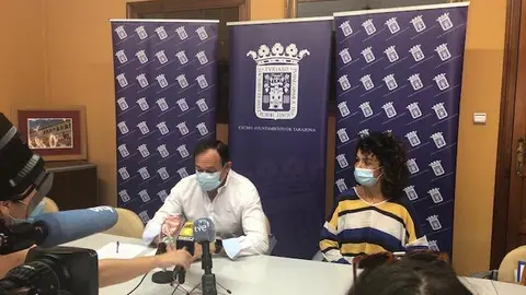 Arrechea hablando sobre la nueva situaci&oacute;n del COVID en Tarazona