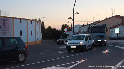 El &uacute;nico acceso habilitado para entrar y salir de Alfaro ha estado colpasado esta ma&ntilde;ana