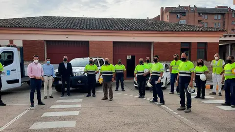 El alcalde Alejandro Toquero, junto a Zeus P&eacute;rez, edil de Urbanismo, y Eduardo Erro, director del &aacute;rea, visitaron las instalaciones de la brigada municipal