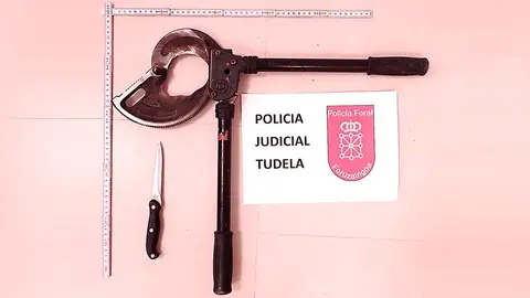 Herramientas incautadas a los detenidos 