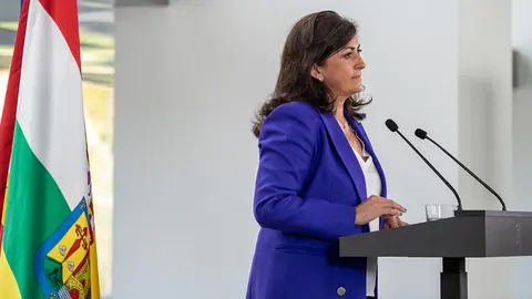 La presidenta del Gobierno de La Rioja, Concha Andreu, comparece para explicar las medidas anti covid adoptadas en Consejo de Gobierno