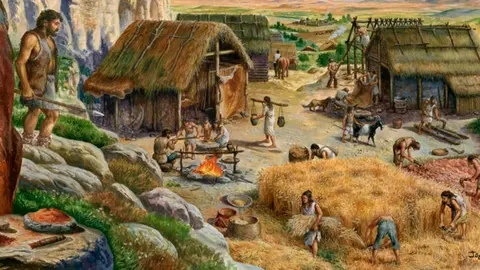 Ilustraci&oacute;n de una sociedad en el Neol&iacute;tico