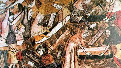 Los sepultureros de Tournai. Gilles de Mugit, 1350