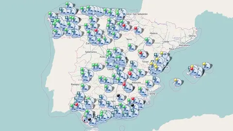 Previsi&oacute;n del estado de las carreteras en el mapa de la DGT