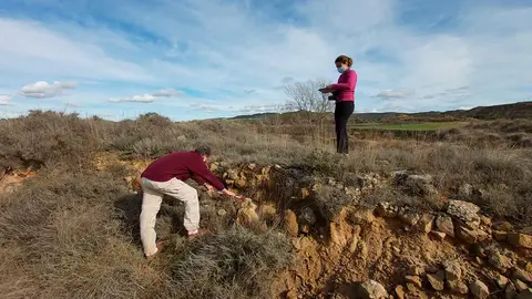 Restos de un tramo de la v&iacute;a romana de Castiliscar, uno de los pocos conservados y documentados en toda la comarca
