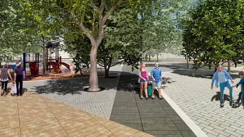 Plaza del Padre Lasa Render-ni&ntilde;os