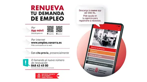El Servicio Navarro de Empleo pone fin a la renovaci&oacute;n autom&aacute;tica de la demanda de empleo
