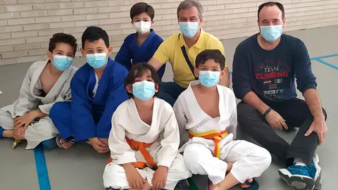 Los j&oacute;venes judokas del Shogun que participaron en el primer bloque del campeonato