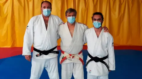 Felix Pastor con Adrian Muela y Ant&ordm; Marz, 