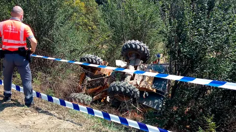 Atestados Tudela de la Polic&iacute;a Foral investigan las causas de este accidente laboral