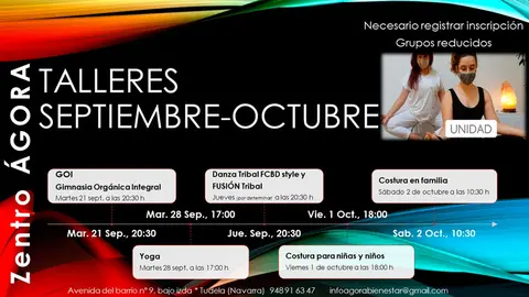 Talleres septiembre octubre en Tudela de Zentro &Aacute;gora