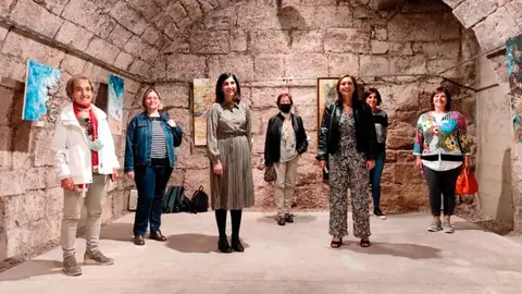 Teresa Rodr&iacute;guez, Tere La&iacute;nez, Merche Manrique, Mar&iacute;a Jos&eacute; Mart&iacute;nez, Silvia Di Lenno y Merche Romeo junto a la concejal Merche A&ntilde;&oacute;n y la profesora Susana Aranc&oacute;n