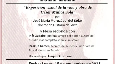 Acto de recuerdo a Mu&ntilde;oz Sola en Pamplona en el centenario de su nacimiento (1921-2021)