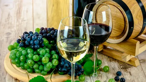 vino copas uva