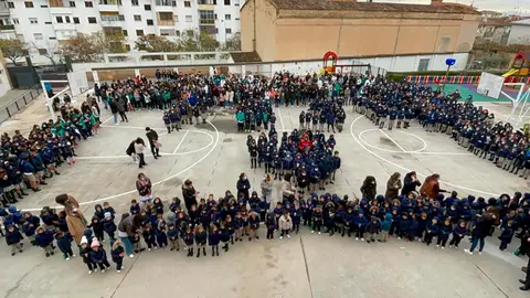 El acto se grab&oacute; con un dron para hacer un plano cenital desde lo alto