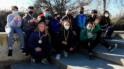 Participantes del Club Ebrokayak en la regata del Campeonato de Arag&oacute;n