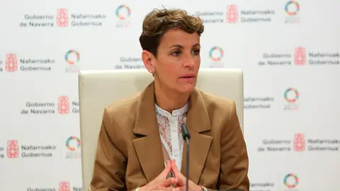La Presidenta Chivite durante una intervenci&oacute;n