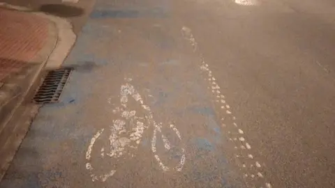 Estado actual del carril bici de Corella