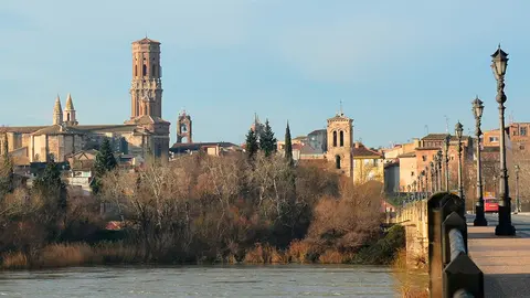 Vista puente Tudela catedral