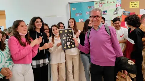 Pepe Alfaro homenajeado en el IES Alhama de Corella