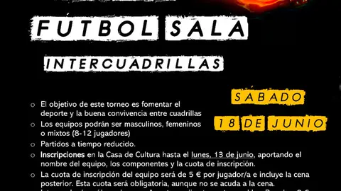 Cartel Torneo F&uacute;tbol Sala Mixto en Castej&oacute;n