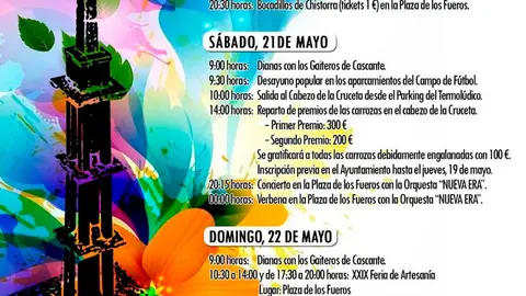 Cartel Fiestas Primavera Cascante 20-21-22 2022 de mayo