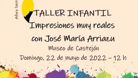 Cartel taller infantil en Castej&oacute;n 22 de mayo
