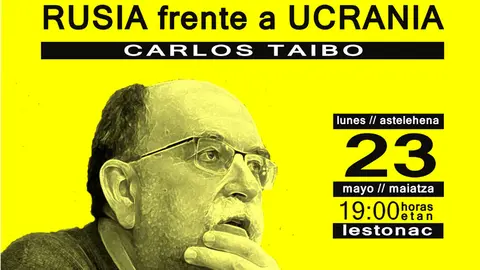 Cartel Rusia frente a Ucrania el 23 de mayo en Tudela
