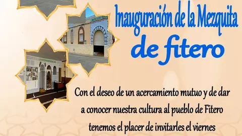 Cartel inauguraci&oacute;n de la mezquita de Fitero el 20 de mayo