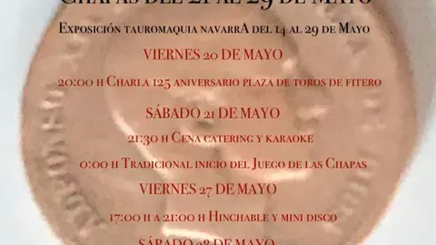 Cartel agenda Casino de Fitero mayo 2022