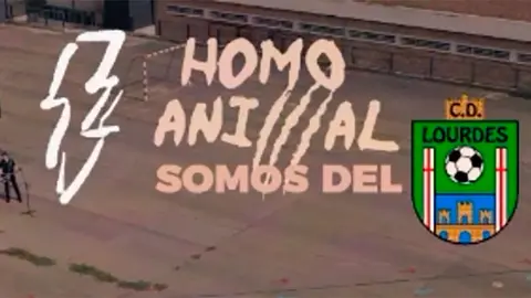 Imagen del video clip del himno del CD Lourdes, por Julio Mazarico y Homo Animal