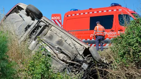 Accidente en Caparroso (NA128), con un conductor herido grave