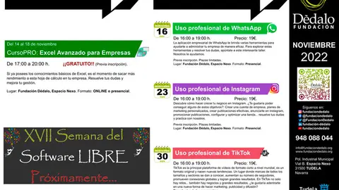 Actividades noviembre 2022 de Fundaci&oacute;n D&eacute;dalo de Tudela