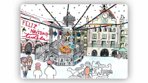 Postal ganadora de la alumna del colegio Compa&ntilde;&iacute;a de Mar&iacute;a, Luc&iacute;a Mar&iacute;n Zamora