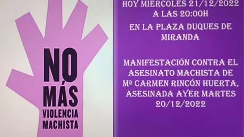 Concentraci&oacute;n silenciosa en Cortes por el asesinato de Mar&iacute;a del Carmen Rinc&oacute;n Huerta