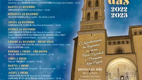 Agenda de Navidad 2022 en Arguedas