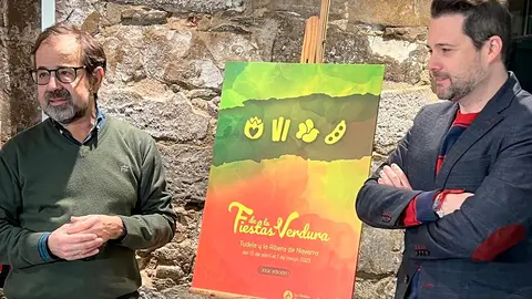 El presidente de la Orden del Volat&iacute;n, Emilio Garrido Saez, y el alcalde de Tudela Alejandro Toquero