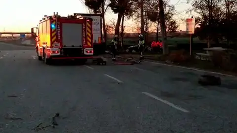 Accidente A-68 Ribaforada