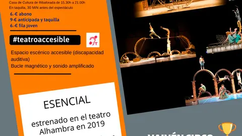 Ciclo Teatro en familia en Ribaforada Espect&aacute;culo circense &lsquo;Esencial&rsquo;