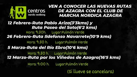 Rutas en Azagra de Nordic Walking