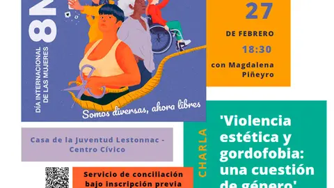 Charla&nbsp;en Tudela &lsquo;Violencia est&eacute;tica y gordofobia una cuesti&oacute;n de g&eacute;nero&rsquo;&nbsp;con Magdalena Pi&ntilde;eyro
