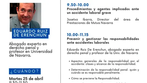 Jornada en Tudela &lsquo;Prevenir y gestionar las responsabilidades ante accidentes laborales&rsquo;