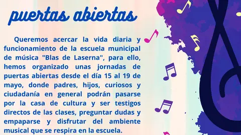 Jornadas de puertas abiertas de la Escuela Municipal de M&uacute;sica &lsquo;Blas de Laserna&rsquo; de Corella