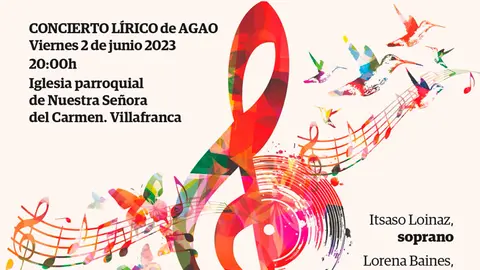Concierto l&iacute;rico en Villafranca de AGAO